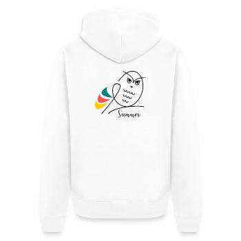 FEIERTAG. FROHE FEIERTAGE. GELIEBTE. MEISTER. LEHRER - Unisex Premium Bio Zip Hoodie - Weiß - Hinten - Thijin (182cm)