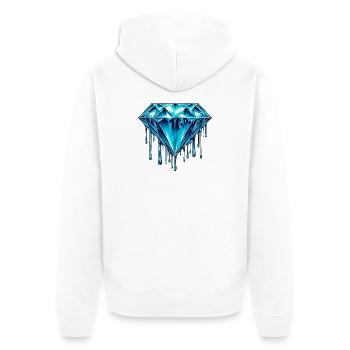Diamant - Unisex Premium Bio Zip Hoodie - Weiß - Hinten - Thijin (182cm)
