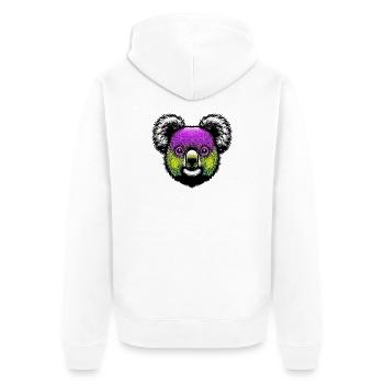 Koala - Unisex Premium Bio Zip Hoodie - Weiß - Hinten - Thijin (182cm)