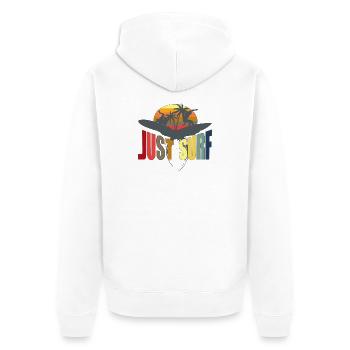 surf - Unisex Premium Organic Zip Hoodie - white - Back - Thijin (182cm)