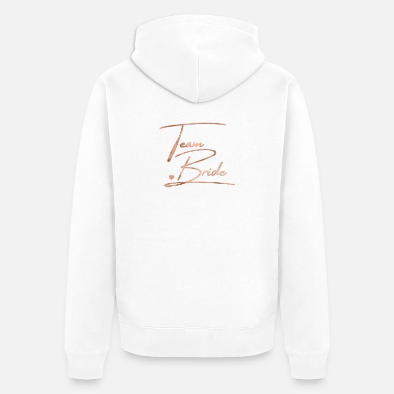 L’équipe de la mariée ! Personnalisable - Veste à capuche bio Premium Unisexe - blanc