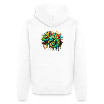 Chameleon - Unisex Premium Organic Zip Hoodie - white - Back - Thijin (182cm)