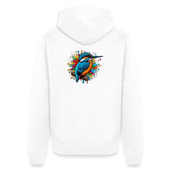 Eisvogel - Unisex Premium Bio Zip Hoodie - Weiß - Hinten - Thijin (182cm)