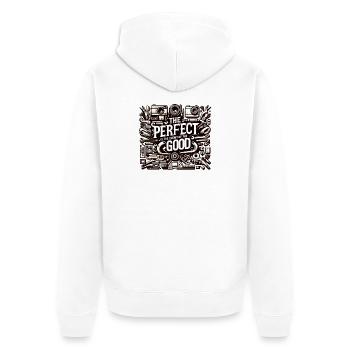 The perfect is the enemy of the good - Unisex Premium Organic Zip Hoodie - white - Back - Thijin (182cm)
