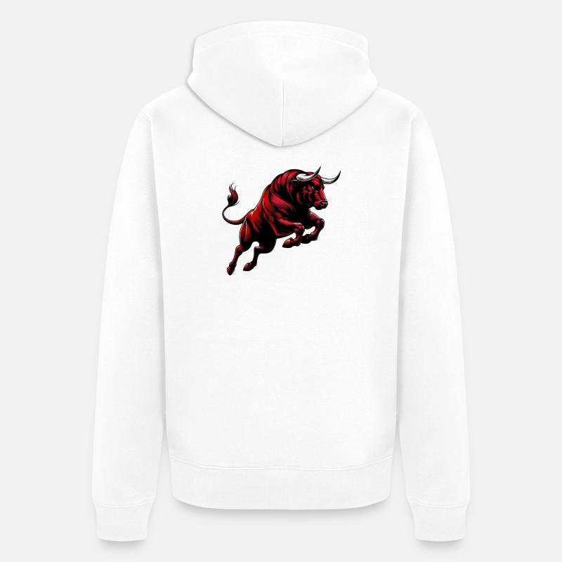 Taureau - Veste à capuche bio Premium Unisexe - blanc