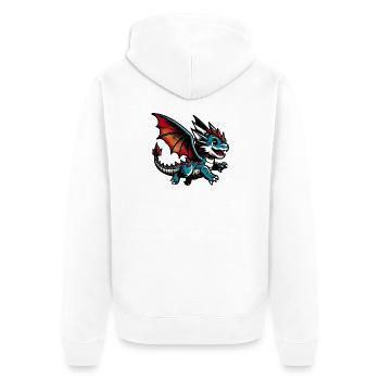 Dragon - Unisex Premium Organic Zip Hoodie - white - Back - Thijin (182cm)