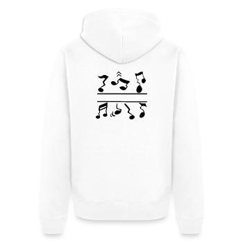 False notes - Unisex Premium Organic Zip Hoodie - white - Back - Thijin (182cm)