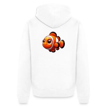 Clownfish - Unisex Premium Organic Zip Hoodie - white - Back - Thijin (182cm)