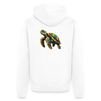 Turtle - Unisex Premium Organic Zip Hoodie - white - Back - Thijin (182cm)