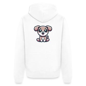 Niedlicher Hund - Unisex Premium Bio Zip Hoodie - Weiß - Hinten - Thijin (182cm)