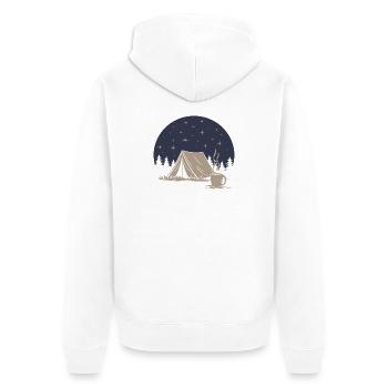 Camping et café - Veste à capuche bio Premium Unisexe - blanc - Dos - Thijin (182cm)