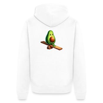 Süße Avocado Wippe Spielplatz Comic vegan - Unisex Premium Bio Zip Hoodie - Weiß - Hinten - Thijin (182cm)