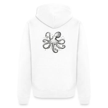 Oktopus - Unisex Premium Bio Zip Hoodie - Weiß - Hinten - Thijin (182cm)