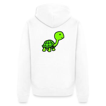 Tortue long cou souriant heureux drôle - Veste à capuche bio Premium Unisexe - blanc - Dos - Thijin (182cm)