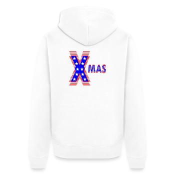 Patriotique américain Neon Design XMAS - Veste à capuche bio Premium Unisexe - blanc - Dos - Thijin (182cm)