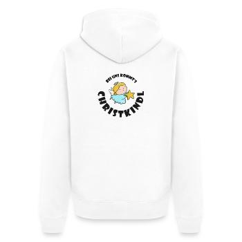 Christkind mit Stern Weihnachten Kreis - Unisex Premium Bio Zip Hoodie - Weiß - Hinten - Thijin (182cm)