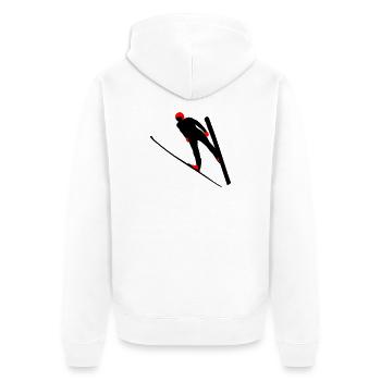 Tremplin de saut à ski - Veste à capuche bio Premium Unisexe - blanc - Dos - Thijin (182cm)
