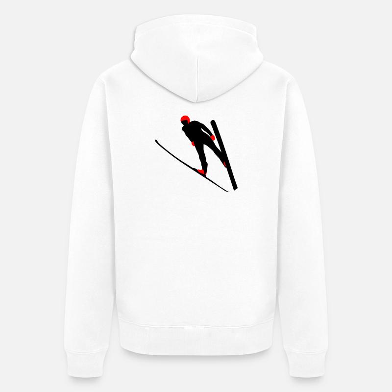 Tremplin de saut à ski - Veste à capuche bio Premium Unisexe - blanc