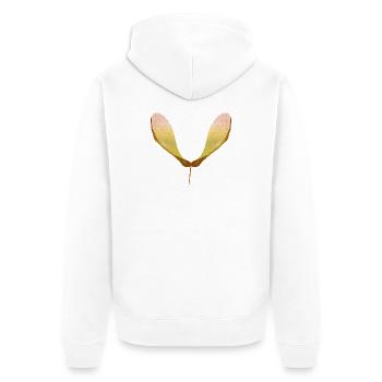 Graine d’érable délicate – motif nature automnale - Veste à capuche bio Premium Unisexe - blanc - Dos - Thijin (182cm)