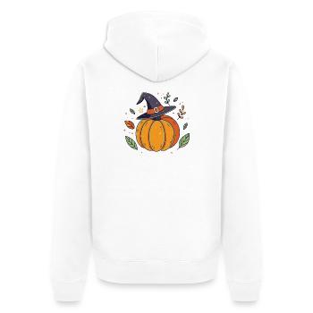 Citrouille Chapeau Sorcier Halloween - Veste à capuche bio Premium Unisexe - blanc - Dos - Thijin (182cm)
