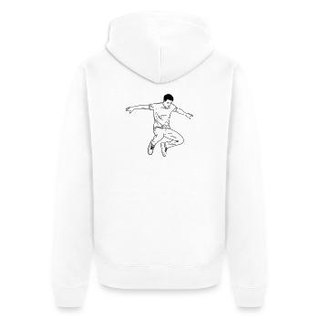 Art de ligne Dancing Man - Veste à capuche bio Premium Unisexe - blanc - Dos - Thijin (182cm)