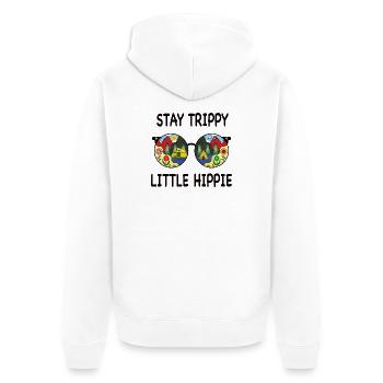 Stay Trippy Little Hippie Glasses - Unisex Premium Organic Zip Hoodie - white - Back - Thijin (182cm)