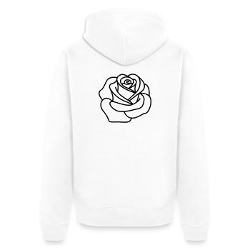 Rose - Unisex Premium Organic Zip Hoodie - white - Back - Thijin (182cm)