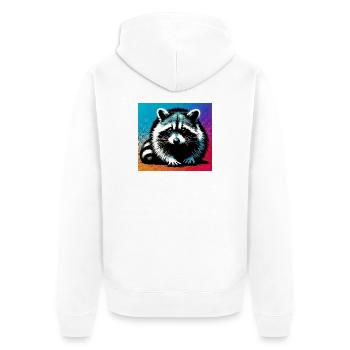 Raton laveur - Veste à capuche bio Premium Unisexe - blanc - Dos - Thijin (182cm)