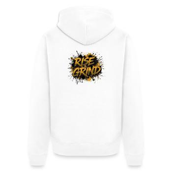 Rise & Grind Graffiti - Unisex Premium Organic Zip Hoodie - white - Back - Thijin (182cm)