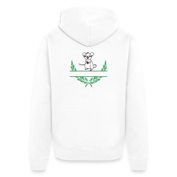 Mouse Laurel Wreath with Namespace - Unisex Premium Organic Zip Hoodie - white - Back - Thijin (182cm)