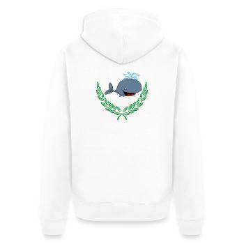 Baleine en couronne de laurier - Veste à capuche bio Premium Unisexe - blanc - Dos - Thijin (182cm)