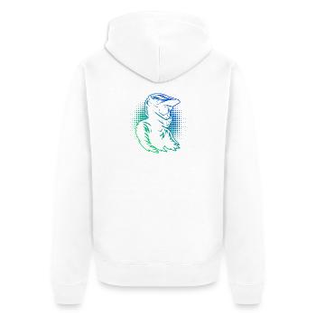 Motocross Fokus pur - Unisex Premium Bio Zip Hoodie - Weiß - Hinten - Thijin (182cm)