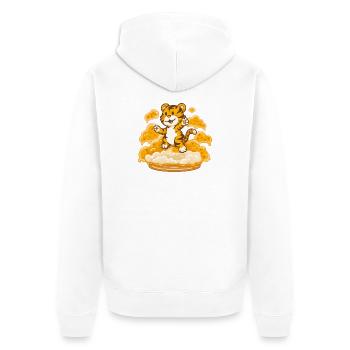 Tiger on a cloud of cheese - Unisex Premium Organic Zip Hoodie - white - Back - Thijin (182cm)