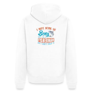 Angler Fischer Petrijünger Spruch Angeln Lustig - Unisex Premium Bio Zip Hoodie - Weiß - Hinten - Thijin (182cm)