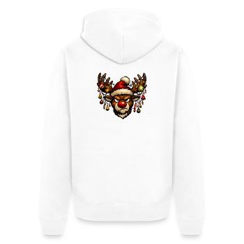 Rudolph Renne : mauvaise humeur - Veste à capuche bio Premium Unisexe - blanc - Dos - Thijin (182cm)