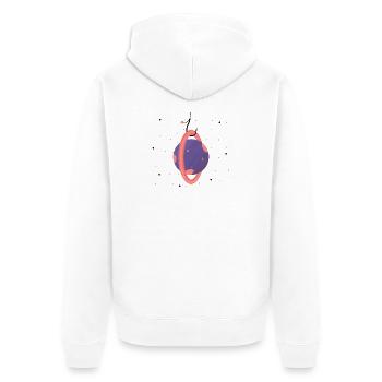 Planète accrochée (1/3) - Veste à capuche bio Premium Unisexe - blanc - Dos - Thijin (182cm)