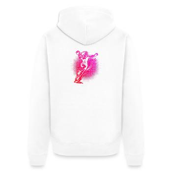 Ein Motiv nur für Handball fuer Frauen - Unisex Premium Bio Zip Hoodie - Weiß - Hinten - Thijin (182cm)