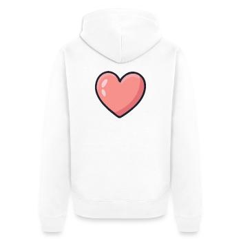 Graphic Rosé Heart - Unisex Premium Organic Zip Hoodie - white - Back - Thijin (182cm)