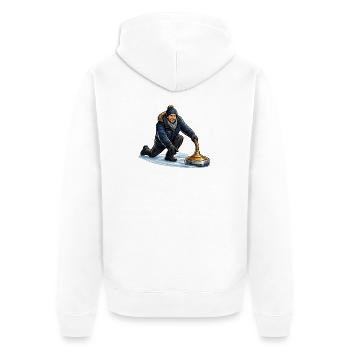 Winter Curling Power - Unisex Premium Organic Zip Hoodie - white - Back - Thijin (182cm)