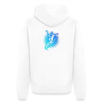 Motif drôle de handball pour hommes - Veste à capuche bio Premium Unisexe - blanc - Dos - Thijin (182cm)