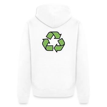 Plan du panneau de recyclage - Veste à capuche bio Premium Unisexe - blanc - Dos - Thijin (182cm)
