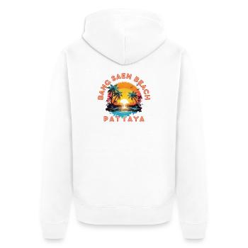Pattaya Sunset Beach Vibes - Unisex Premium Bio Zip Hoodie - Weiß - Hinten - Thijin (182cm)