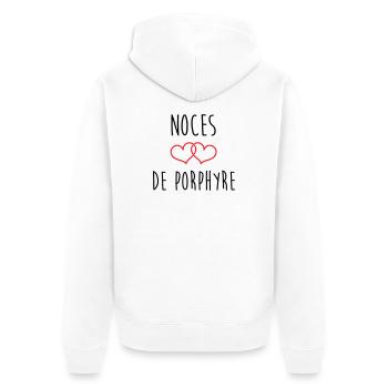 Porphyry Wedding 33 Years of Marriage - Unisex Premium Organic Zip Hoodie - white - Back - Thijin (182cm)