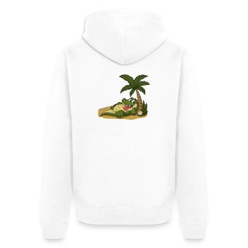 Crocodile on the palm beach - Unisex Premium Organic Zip Hoodie - white - Back - Thijin (182cm)