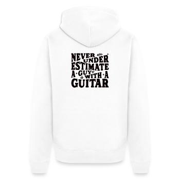 Ne sous-estime jamais un gars avec un schwarz guitare - Veste à capuche bio Premium Unisexe - blanc - Dos - Thijin (182cm)