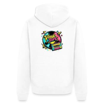 Vinyl & Tape Neon Retro - Unisex Premium Bio Zip Hoodie - Weiß - Hinten - Thijin (182cm)