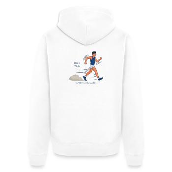 Race Walk - Schneller als du rennen kannst! - Unisex Premium Bio Zip Hoodie - Weiß - Hinten - Thijin (182cm)