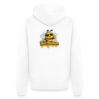 Bee Positive - Veste à capuche bio Premium Unisexe - blanc - Dos - Thijin (182cm)