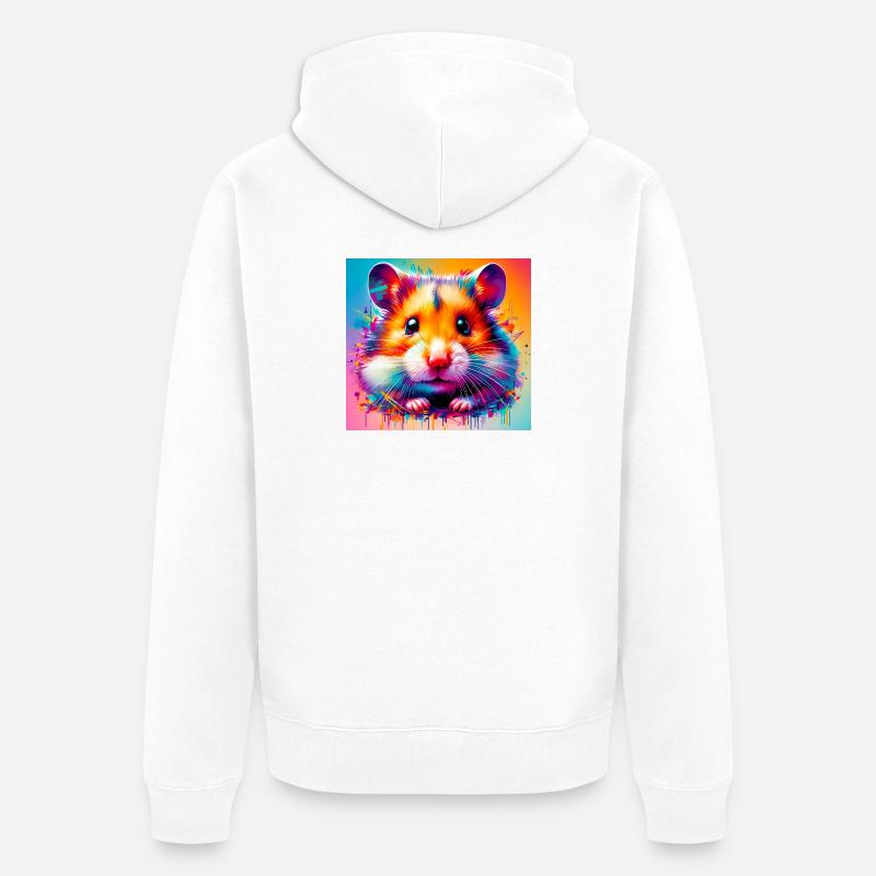 hamster - Veste à capuche bio Premium Unisexe - blanc