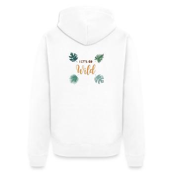 Let's Go Wild Jungle Tropical Vibes - Unisex Premium Bio Zip Hoodie - Weiß - Hinten - Thijin (182cm)